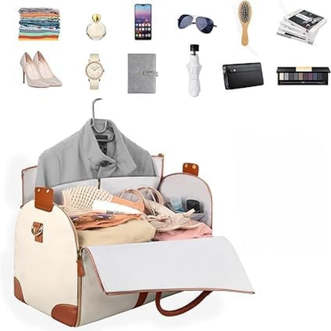 shopinow.in 2-in-1 Convertible Garment Duffle Bag with Shoe Pouch