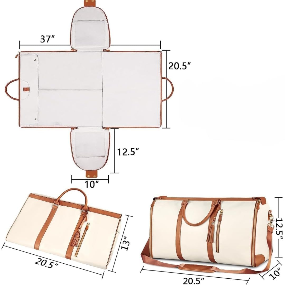 shopinow.in 2-in-1 Convertible Garment Duffle Bag with Shoe Pouch