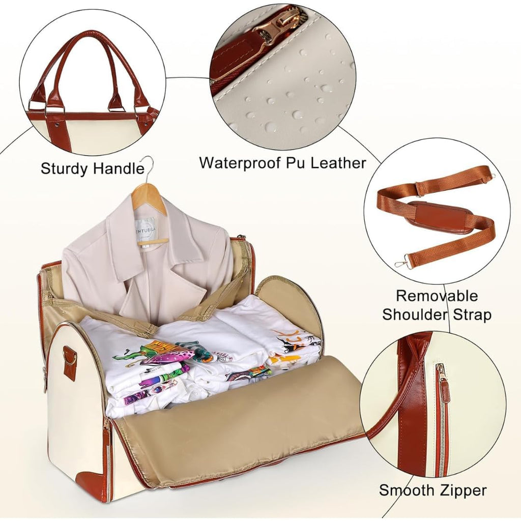 shopinow.in 2-in-1 Convertible Garment Duffle Bag with Shoe Pouch
